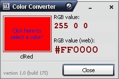 Screenshot on Colorconverter